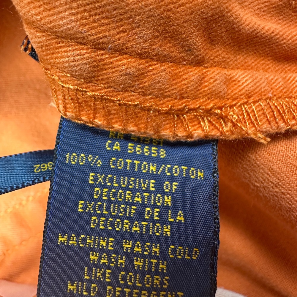 Polo Ralph Lauren Mens 36x30 Burnt Orange Cotton Twill 650 Straight Leg Pants - Picture 6 of 10